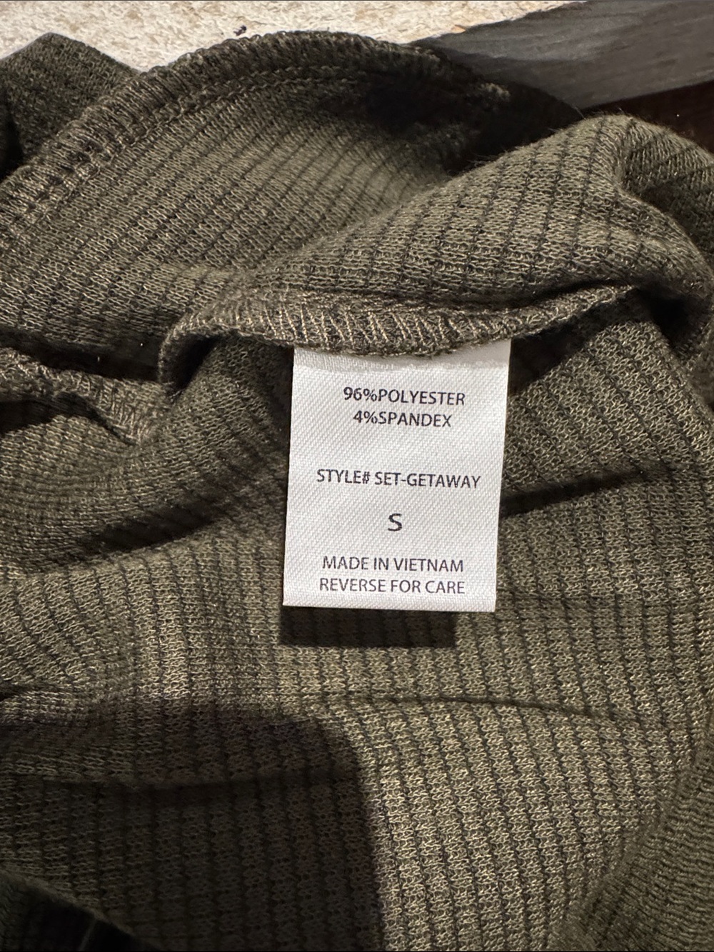 NWT Dear Scarlett Olive Green 3 - Piece Set with Cowl Neck, Jacket and Pants - Picture 6 of 6